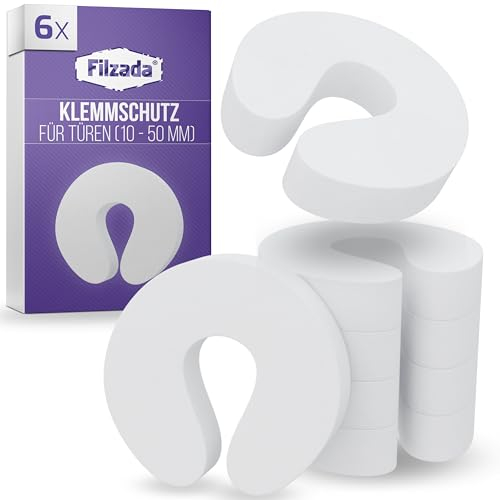 Filzada® 6x Premium Klemmschutz Tür - EXTRA DICK & flexibel - Klemmschutz Kinder - Türschutz für Zimmertüren - dämpfender Türstopper Tür - Türaufhalter - Kindersicherung Tür