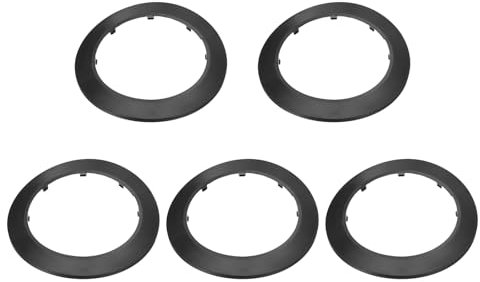 QUARKZMAN 5 Stück Rohrabdeckung Dekor 5,5 Zoll/142 mm Flansch Rohrabdeckung Dekor PP Kunststoff Sanitär Abdeckplatten Wasserablaufrohr Leitung Wandflansch, schwarz