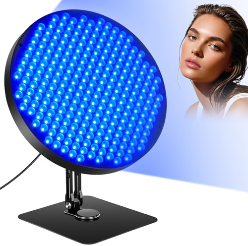 Ibtyzo Lampe de Bronzage Pour la Maison, 50W Solarium de Bronzage Facial avec 250 LEDs, Lampe de Bronzage pour Visage et Corps avec Minuterie, Lampe UV Visage avec Lunettes et Support,Noir