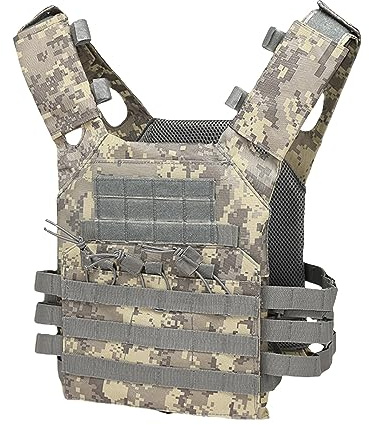 Jakt taktisk väst justerbar jaktväst funktionell väst utomhus kamp väst airsoft paintball attack djungel spel skydd väst fältspelväst väst traning skydd säkerhetsväst, GRÅ, En Storlek