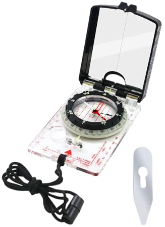 Wanderkompass - Mirror Navigation Tool | Präzisions -Targeting -Design, Überlebensausrüstung zum Wandern, Bootfahren, Angeln, Jagd, Rucksack, 4,53 x 2,56 x 0,98 Zoll