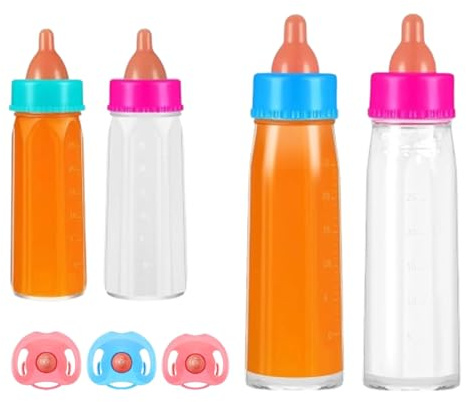 Mbiyhgta Bottiglie per bambole per bambini - bottiglia da gioco alimentazione, set di ciuci, per alimentazione delle bambole colorate, finta kit giocattolo da gioco | Playset for Kids Role Play, Earl