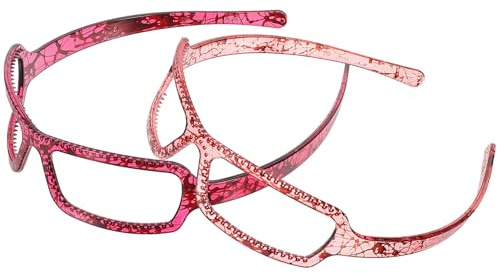 FIXOSHEE Lot de 2 Bandeaux pour Femmes Style Lunettes Bandeaux pour Cheveux en Tissu Oxford Couleurs Rouge Clair et Rouge Foncé Accessoires Coiffure Polyvalents pour Maquillage Lavage
