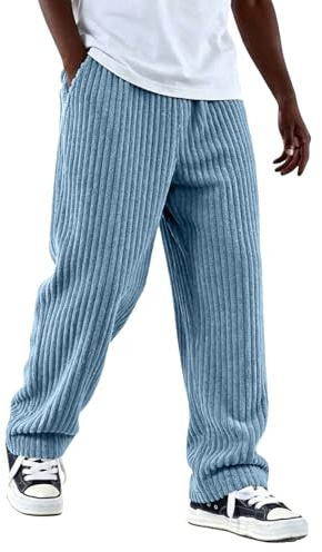 Pantalon en velours côtelé pour homme, baggy, pantalon de loisirs, jambe large, pantalon de jogging, pour l'automne et l'hiver, taille élastique, pantalon de loisirs confortable