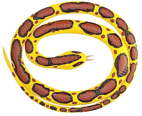 Wild Republic Rubber Snake Python Birman, Faux Serpent en Caoutchouc Python Birman, Jouet Serpent, Cadeau pour Garçon ou Fille, Faux Serpent Réaliste, Jouet Éducatif 117 cm