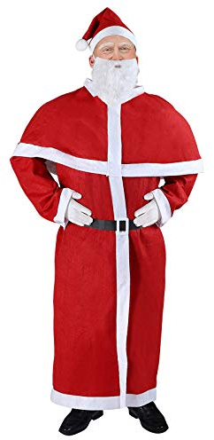 Detex® Weihnachtsmann Kostüm 5tlg. Set Nikolaus Anzug Erwachsenen Santa Claus Cosplay Verkleidung Einheitsgröße M - XXXL