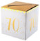 DAILYLIVE - Urne Spardose zum 70. Geburtstag, Weiß und Gold metallic, 20 cm x 20 cm x 20 cm, Pappe, Flach, Geldbörse, Erwachsene, Geburtstagsgäste, 70-jährige, weiblich