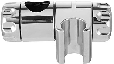 1 supporto per soffione doccia da bagno, regolabile, cromato, con staffa di fissaggio per saliscendi da 25 mm