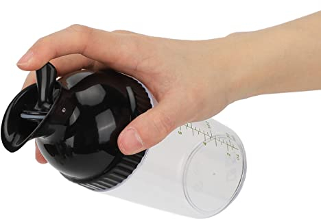 Riuulity 200 Ml Salatdressing-Shaker, Verhindert Auslaufen Salatdressingglas mit Deckel, Zum Herstellen, Mischen, Servieren und Aufbewahren von Gewürzen, Saucen und Marinaden(Schwarz)