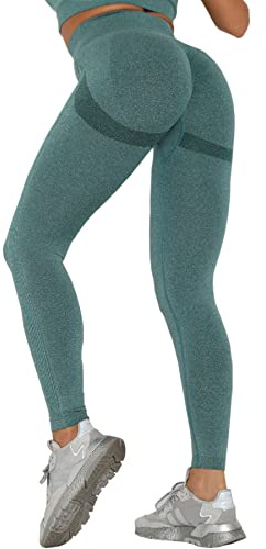 Merlvida Scrunch Butt Mallas opacas para mujer, cintura alta, sin costuras. Diseño push-up, estilo Boom Booty. Pantalones deportivos con control de abdomen, para yoga, fitness y entrenamiento, M