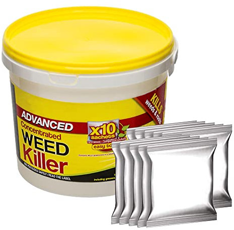 Weed Killer Advanced Concentrated 10 Sachets Extra Strong with Glyphosate Super Strong High Strength Concentrated Weed & Roots Killer 80ml Liquid Sachets