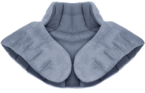 uncn Kirschkernkissen Nacken Schulter Hellgrau, Körnerkissen Mikrowelle mit Lavendelduft (26 * 45cm, 1000g)