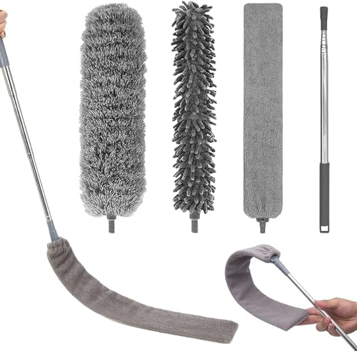 Spolverino Telescopico Lavabile Pulitore Spaccapolvere Retrattile Scopa Angolare In Microfibra Spazzola Antipolvere Per Fessure Soffitto Per Sotto Il Divano, Gli Armadi, Letto, La Polvere Domestica