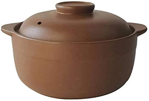 WEYFH Cazuela de cerámica sin esmaltar con Tapa, Olla de Barro Hecha a Mano, Olla de Barro, Olla para Sopa de Cebolla, Olla para cocción Lenta A 0