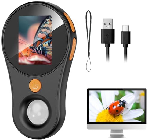Adiwo Microscope Numérique, Microscope Portable, 500x Loupe de Lecture Lumineuse avec écran IPS 2.0'' et 8 LED Ajustables, Rechargeables, pour explorer et apprendre, Enfants et Adultes.