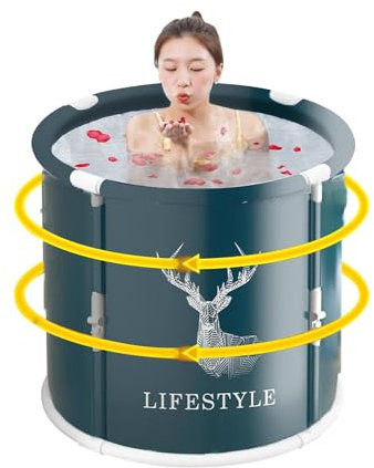 Faltbare Badewanne für Erwachsene, tragbare Badewanne, faltbare Eisbadewanne für Erwachsene, faltbare Badewanne für Erwachsene, Eiswanne, Tauchbadewanne für Erwachsene und Kinder, heißes und Eisbad