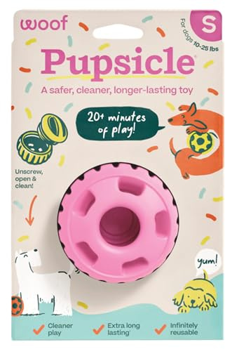 WOOF Pupsicle Interactive Dog Ball Toy for Dogs Small 10-25 lbs - Pink