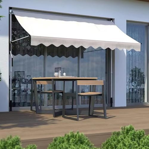 FVTVHEV Tenda da Sole per Balcone Tenda da Sole A Morsetto per Esterno Larghezza 2/2,5/3/3,5/4 M Altezza E Angolazione Regolabili con Manovella Adatto per Terrazza Padiglione E Giardino(Bianco,2m)