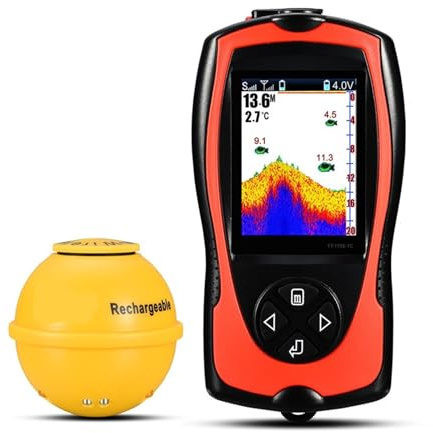 Ekolod FF1108-1CWLA Uppladdningsbar trådlös sensor 45M Vattendjup Fiske Bärbar ekolod