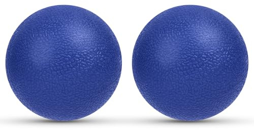 URAQT Palline Massaggio, 2 Pezzi Palle per Massaggio Fitness Lacrosse Ball, Set di Palline da Massaggio per Alleviare lo Stress, Massage Balls per Automassaggio, Recupero Muscolare(Blu scuro)