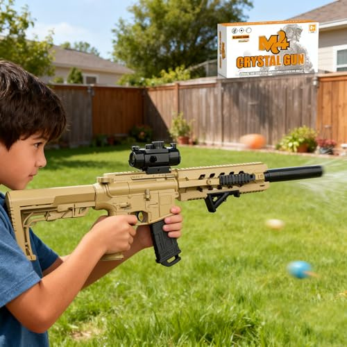Gel Blaster Gun Jouets M416 – Pistolet à Bille en Gel d'eau Electrique Automatique – 20000 Balles et Lunettes De Protection, Ideal Plein Air, Enfant Ou Adulte, Noel Ou Anniversaire (M4)