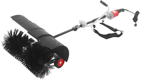 Spazzatrice elettrica 2 in 1, 1600 W, con ruote e ventole, 6 marce, regolabile, per la pulizia del prato, per prato, marciapiedi, vialetti, erba artificiale