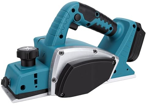 Luocute Pialla Elettrica a Batteria, 15.000 Giri/min, profondità di Taglio 2 Mm per la Lavorazione del Legno, con Batteria da 18 V, Guida Bordi Pialla per Legno con Scanalatura a V, per