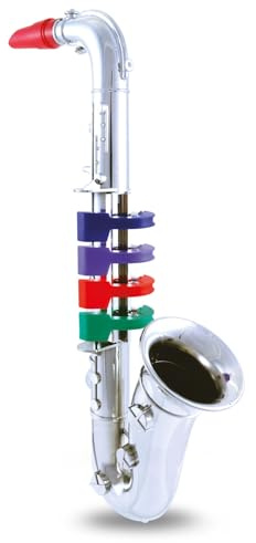 Bontempi- Sassofono Metallizzato a 4 Note Colorate, 32 3902 | per Introduzione Musicale e Divertimento