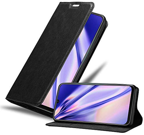 Cadorabo Hülle kompatibel mit Samsung Galaxy M21 / M30s aus Premium Kunst Leder Flip Klappbare Stoßfeste Magnetische [Standfunktion] [Kartenfächern] Cover Hülle für Galaxy M21 / M30s Tasche in Schwarz