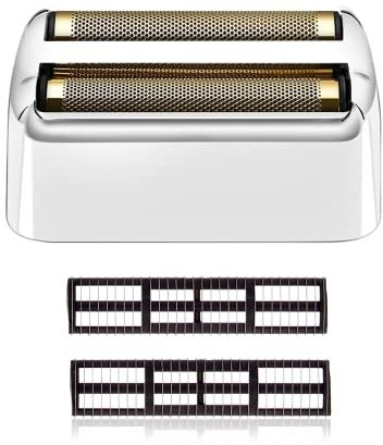 Lamina di ricambio e taglierine compatibili con BaBylissPRO Barberology Cordless Metal Double Foil Shaver FXFS2 (FOILFX02) (Argento)