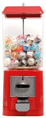 Kapselautomat Automat mit 1,00€ Münzeinwurf befüllt! | Kaugummiautomat Retro, Süßigkeitenautomat für Zuhause | Mit Füllung (K11 Kapseln enthalten) | 43,5cm hoch - 16cm tief I Einwurf 1,00EUR