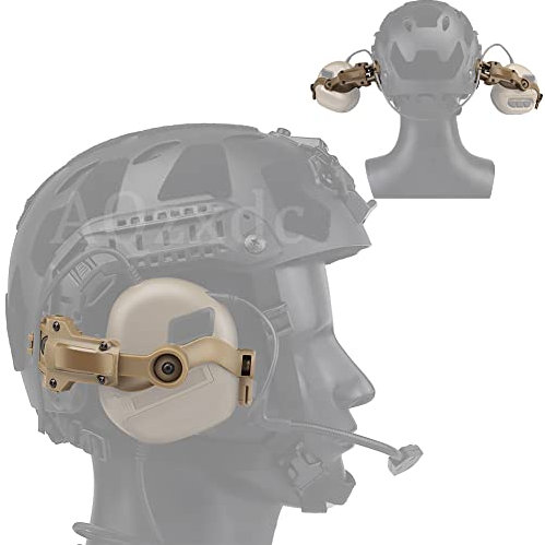 Accessori per Cuffie con Adattatore per Guida Arc, Guide Laterali Ops-Core, Supporto per Cuffie con Montaggio Laterale, per Cuffie Tattiche Earmor E AQzxdc,Tan