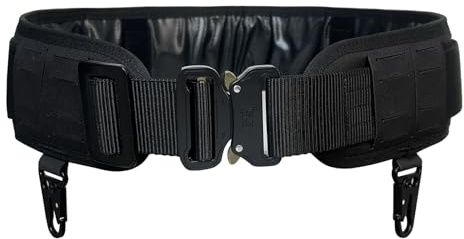 EMERSONGEARS Men's Tactical Combat Belt 1000D Nylon Molle Belt with Metal Hook Suspension System Quick Release Belt (Black)