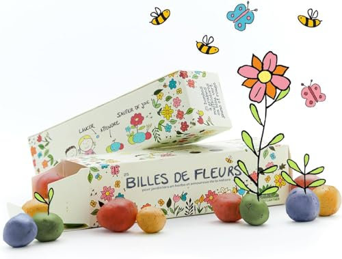 Les billes de fleurs, version originale I 25 bombes à graines colorées faites main, avec 20 variétés de fleurs I Pour un petit cadeau sympa ou pour les pochettes surprise aux goûters d’anniversaire