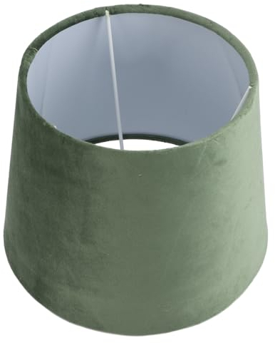 Pantalla de Tela, 6,3 Pulgadas de Altura E27 E14, Lámpara de Mesa de Doble Uso, Diámetro Inferior 8,5 Pulgadas, Hecha a Mano para el Hogar (DE verde)