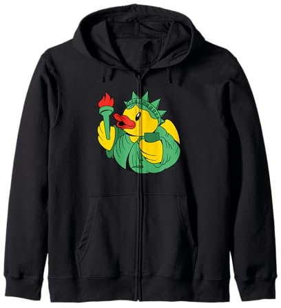 Rubber Duck Statue Of Liberty - Funny Zip Hoodie