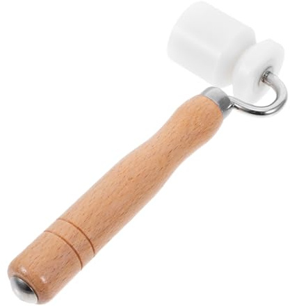 Lurrose Rodillo para Empapelar con Mango de Madera de Haya Herramienta de Presión para Costuras y Esquinas Rodillo Suavizador de Paredes con Rodamiento para Acabado Sin Burbujas