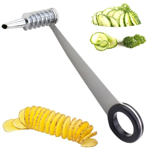 Cortador En Espiral Para Patatas, Cortador De Patatas, Espiral Para Patatas, Cortador De Patatas De Acero Inoxidable, Cortador De Patatas Fritas Para Frutas, Patatas, Pepinos O Zanahorias