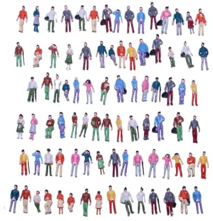 CATZUM 100 Figurines Miniatures Personnages Set pour Modélisme Ferroviaire et Décors (1:100)