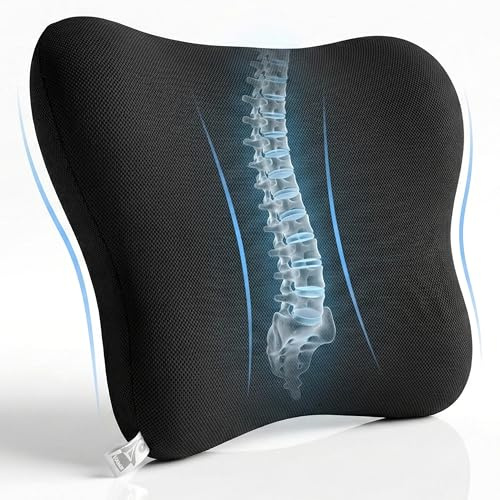 Generico Cuscino Lombare Memory Foam Supporto Ergonomico per Auto e Sedia Ufficio