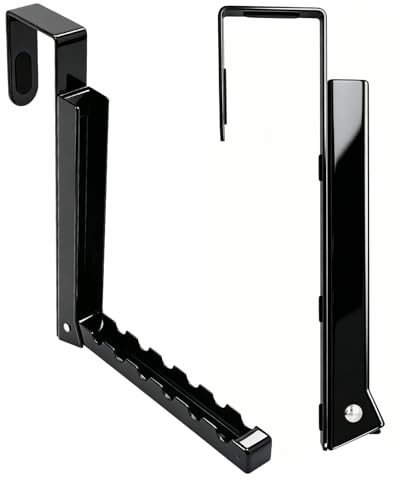 woshilaoDS 2 Pcs ganchos para colgar ropa, colgador puerta plegable, colgadores de metal de negro para dormitorios, baños, armarios, cocinas y dormitorios universitarios