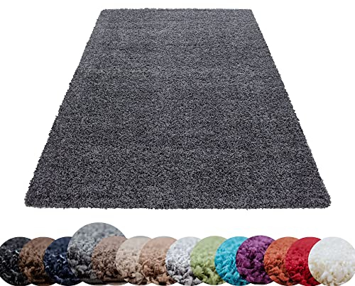 HomebyHome Shaggy Teppich Läufer Flur 80 x 250 cm - Shaggy Teppich Hochflor Grau Extra Weich und Flauschig - Bettvorleger Teppiche für Schlafzimmer - Waschbarer Küchenläufer - Carpet, Halı, Kilim