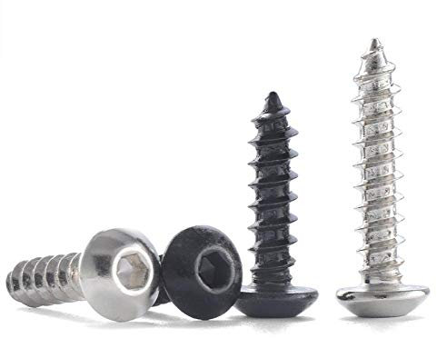 Vite autofilettante a testa tonda con cava esagonale temprata Vite autofilettante a testa semicircolare-M3x10 annerito * 50 pezzi