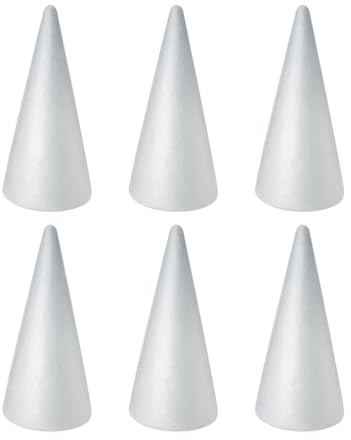 10pcs Craft Foam Cone White Cones Christmas Tree Polystyrene Foam Disc for DIY Home Craft Project Christmas Tree Table Centerpiece (14.3x6.2cm)