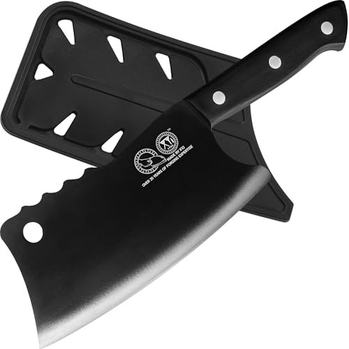 XYJ 7,5 Zoll Kochmesser für Fleisch Gemüse schneiden Schwarzes Küchenmesser Rasiermesser Scharfes Besteck Kochmesser Werkzeug