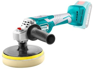 TOTAL - Lucidatrice a Batteria 20V Con Display LCD e Base da 150mm, Per Auto, Moto e Barche, Professionale Con Velocità Regolabile da 500 a 2800 g/min