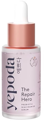 Yepoda The Repair Hero, Siero alla niacinamide e probiotici, idratante & riequilibrante, siero coreano, vegano e Slow Aging, testato e approvato per tutti i tipi di pelle, 30 ml