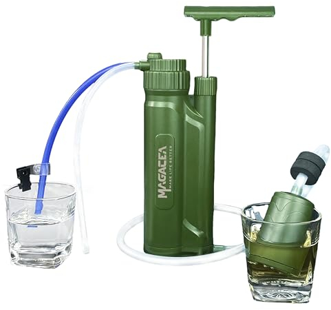 Portable Water Filter, Survival Pump Water Purification, with RO Membrane (0.0001 Micron)—Removing 99.999% of The Tested microorganisms—for Hiking, Camping, Emergency, and Outdoor Activities.
