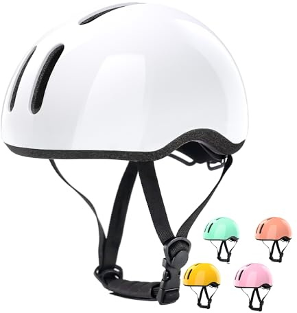 Glerc Toddler Kids Bike Scooter Helmet for 2 3 4 5 6 7 8 9 10 Years Old Boys Girls Baby Children Bicycle Hat Cap, Safety Cycling Skating Helmet,White