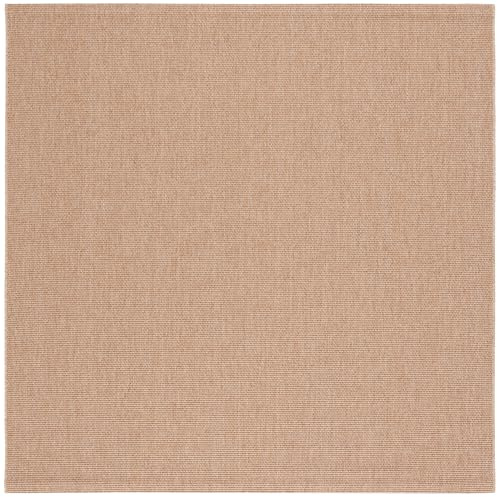 SAFAVIEH Washable Rug Outdoor Sisal All-Weather Collection - 6'7 Square, Natural, Non-Shedding & Easy to Clean, Ideal for Patio, Backyard, Mudroom (SAW642B)